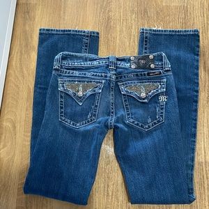 Ladies size 28 Miss me boot cut low rise jeans